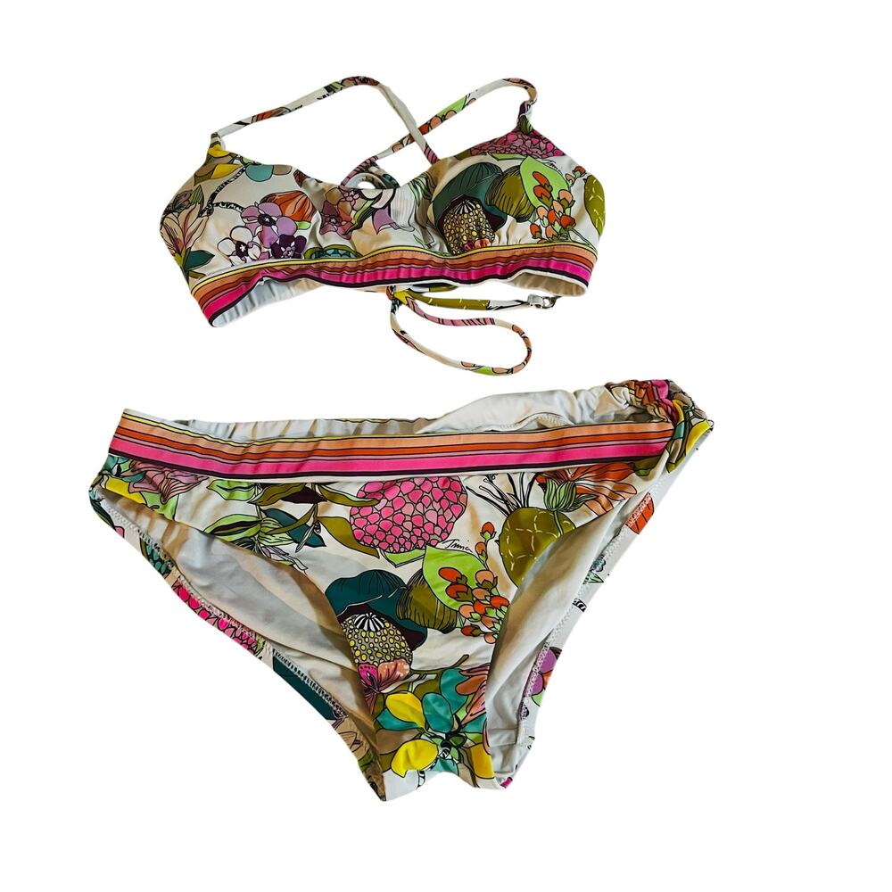 Trina Turk Printed Two Piece Bikini Set Size 8 Multicolor - Picture 2 of 8